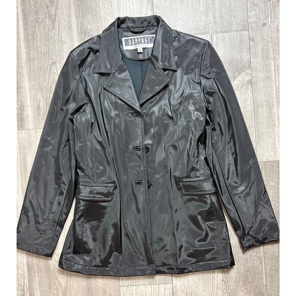 Vintage Y2K Rampage Outerwear Vintage Women’s Nylon Shiny Jacket size medium - Picture 1 of 4